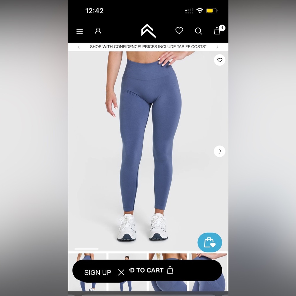 Oner Active Slate blue effortless leggings.